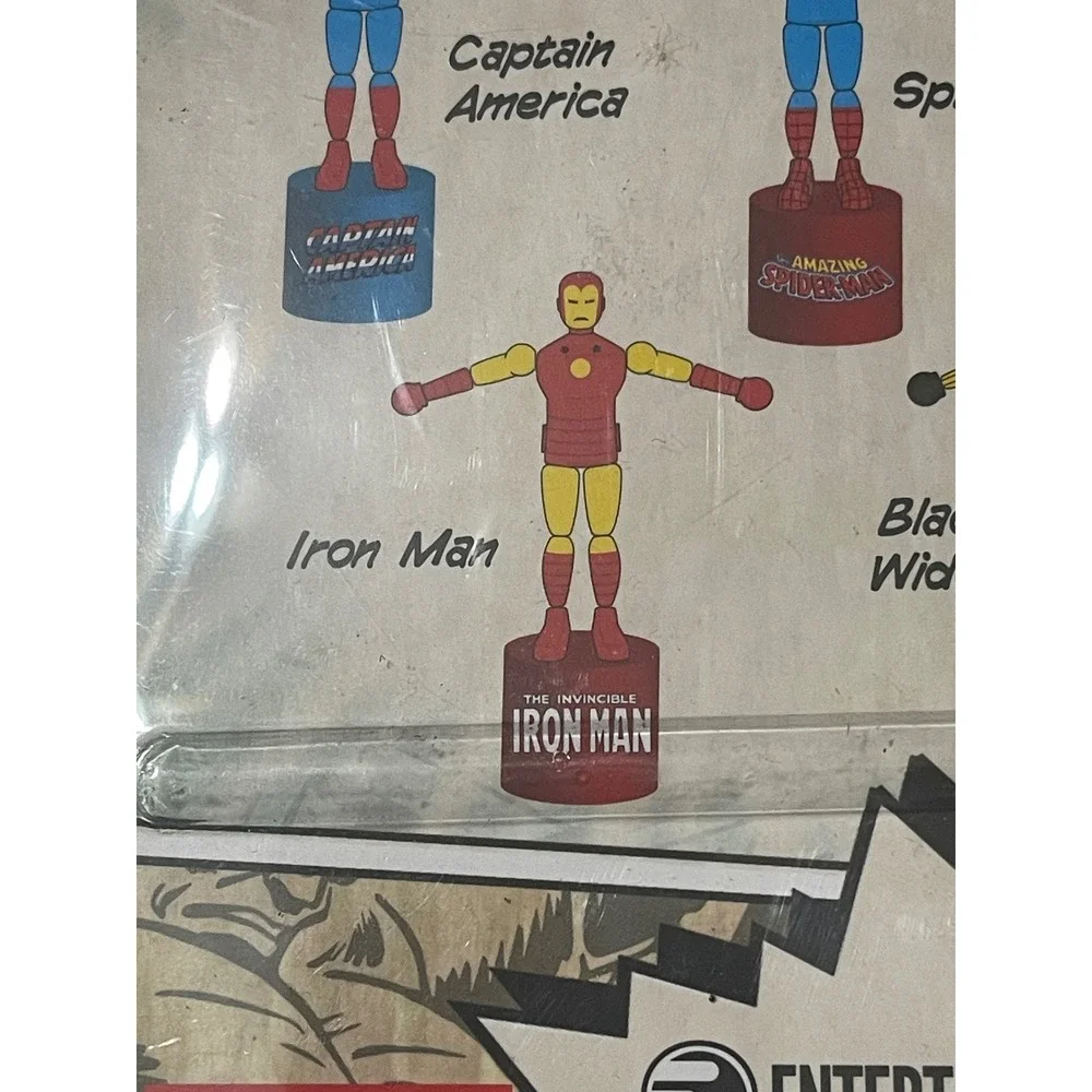 Marvel Comics‎ Iron Man Wooden Push Puppet Entertainment Earth Retro Toy New
